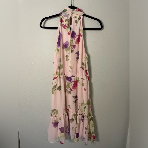 Lauren Ralph Lauren Sleeveless Halter Bow Neck Ruffle Tiered Blouson Dress SZ 8 - Picture 2 of 9